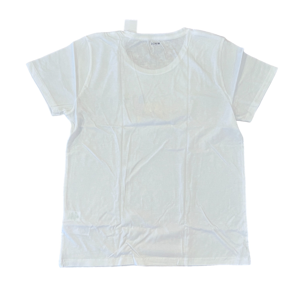 NWT J. Crew Women's White W/Dog with Flag Graphic Tee - Picture 3 of 9